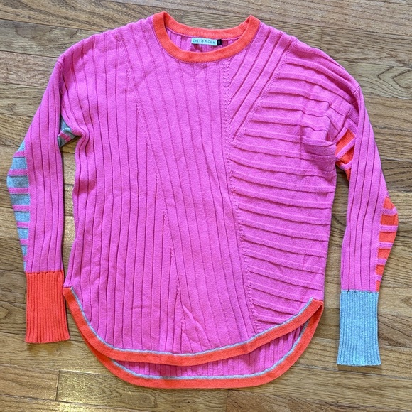 Zaket & Plover Sweaters - Colorful Striped Crew Neck Sweater